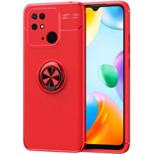 Redmi 10C Kılıf Metal Stant Olabilen Yüzüklü Flexring Premium Silikon Kılıf