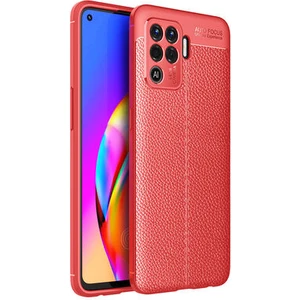 Oppo Reno 5 Lite Kılıf Deri Görünümlü Deriko Premium Silikon Kapak