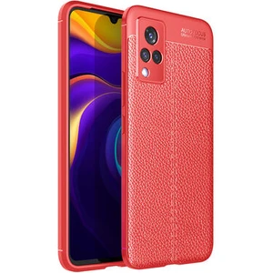 Vivo V21 Kılıf Deri Görünümlü Deriko Premium Silikon Kapak