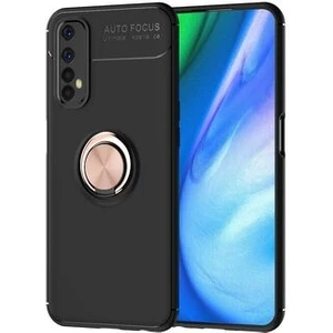Realme 7 Kılıf Metal Stant Olabilen Yüzüklü Flexring Premium Silikon Kılıf