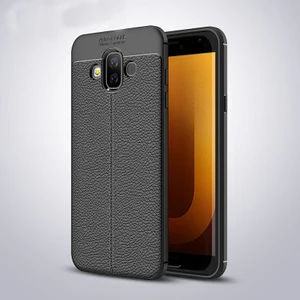 Samsung Galaxy J7 Duo Kılıf Deri Görünümlü Deriko Premium Silikon Kapak
