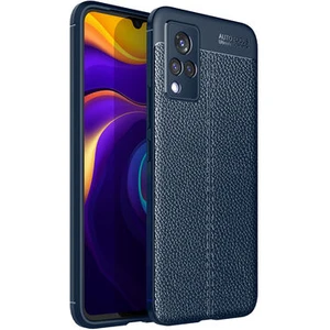 Vivo V21 Kılıf Deri Görünümlü Deriko Premium Silikon Kapak