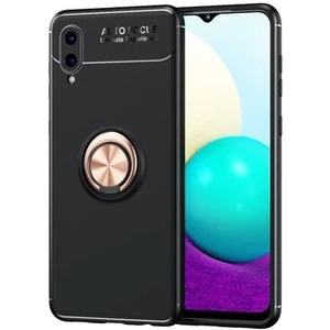 Samsung Galaxy A02 Kılıf Metal Stant Olabilen Yüzüklü Flexring Premium Silikon Kılıf