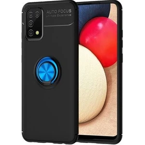 Samsung Galaxy A02S Kılıf Metal Stant Olabilen Yüzüklü Flexring Premium Silikon Kılıf