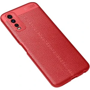 Vivo Y11S Kılıf Deri Görünümlü Deriko Premium Silikon Kapak