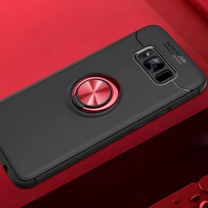 Samsung Galaxy S8 Plus Kılıf Metal Stant Olabilen Yüzüklü Flexring Premium Silikon Kılıf