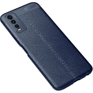 Vivo Y20S Kılıf Deri Görünümlü Deriko Premium Silikon Kapak