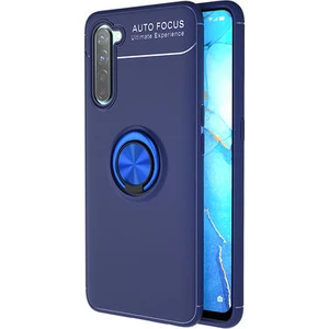 Oppo Reno 3 Kılıf Metal Stant Olabilen Yüzüklü Flexring Premium Silikon Kılıf