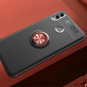 Honor 8c Kılıf Metal Stant Olabilen Yüzüklü Flexring Premium Silikon Kılıf