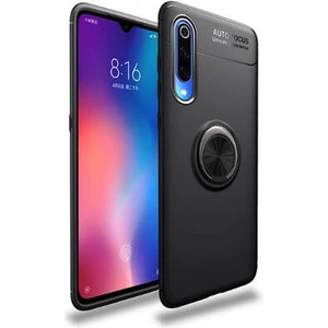 Xiaomi Mi 9 Lite Kılıf Metal Stant Olabilen Yüzüklü Flexring Premium Silikon Kılıf