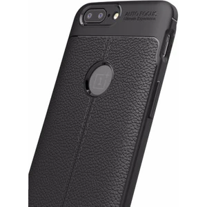 One Plus 5 Kılıf Deri Görünümlü Deriko Premium Silikon Kapak