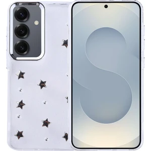 Samsung Galaxy S25 Kılıf Simli Kamera Çerçveli ve Mini Figür Desenli Ultra Koruma Sağlayan Kutup Sert Silikon Kapak