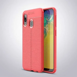Samsung Galaxy A20 Kılıf Deri Görünümlü Deriko Premium Silikon Kapak