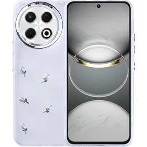 Tecno Spark 30 Pro Kılıf Simli Kamera Çerçveli ve Mini Figür Desenli Ultra Koruma Sağlayan Kutup Sert Silikon Kapak