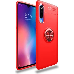 Xiaomi Mi 9 Kılıf Metal Stant Olabilen Yüzüklü Flexring Premium Silikon Kılıf