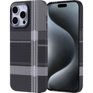 iPhone 15 Pro Max Kılıf Ultra Ince Karbon Tasarımlı ve Magsafeli Cabix Premium Kapak