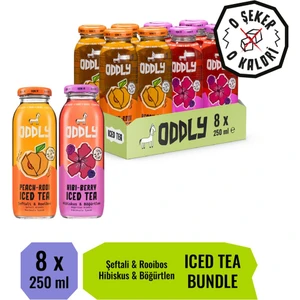 Oddly Saçma İyi Soğuk Çay Hero İkilisi! Peach-Rooi, Hibi-Berry Cam 250 ml 8  Adet