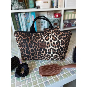 Leopar Saç Şekillendirici Çantası Xl Düzenleyici