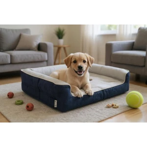 Premium Sofa Blok Sungerli Alezli Fermuarlı Yıkanabilir Köpek Yatağı S Blcgr