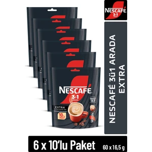 3ü1 Arada Extra Çözünebilir Kahve 16, 5g 10'lu Paket 10X6