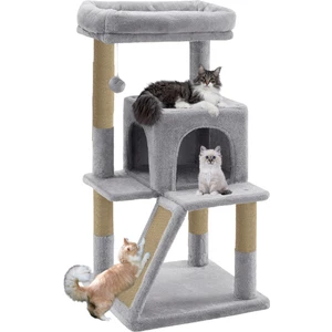 Demonte Kurulabilir Katlı Teraslı Welsoft Kumaşlı Jüt Ip Tırmalamalı Kedi Yuvası
