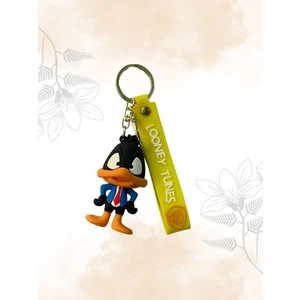 Brn 3D Pvc Silikon Anahtarlık Çanta Süsü Looney Tunes Duffy Duck Sarı