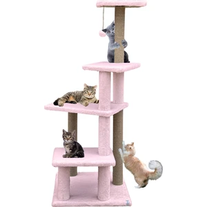 Katlı Büyük Boy Kedi Tırmalama Tahtası Jüt Ipli Welsoft Kumaşlı Oyun Alanı