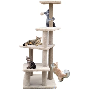 Katlı Büyük Boy Kedi Tırmalama Tahtası Jüt Ipli Welsoft Kumaşlı Oyun Alanı