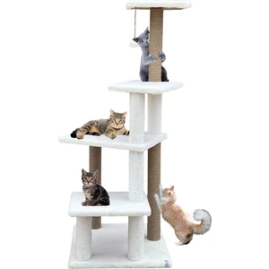 Katlı Büyük Boy Kedi Tırmalama Tahtası Jüt Ipli Welsoft Kumaşlı Oyun Alanı