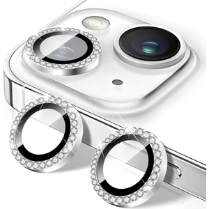 Iphone 15 / 15 Plus Uyumlu Taşlı Kamera Lens Koruyucu Mercek Çerçeve