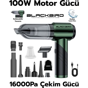 MK-5802 16000PA Katlanabilir Kablosuz Araç Süpürgesi | 3 Kademeli Güç | Şarjlı El Süpürgesi