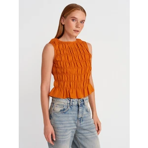 50845 Kolsuz Crop Bluz-Oranj