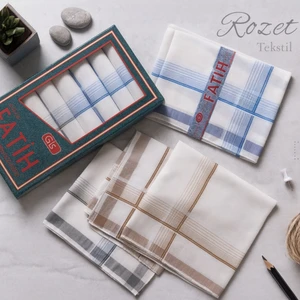 Rozet Tekstil Kutulu Kumaş Mendil 40X40 cm Düzine 12 Adet