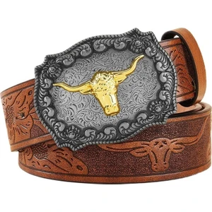 Batı Kovboy Tokalı Kemer Moda Amerikan Tarzı Dış Giyim Kemeri (Yurt Dışından)