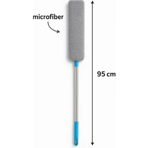 Duff Clean Mikrofiber Başlıklı Girintili Yüzey Dip Köşe Raf Temizleme Mopu Toz Alma Fırçası