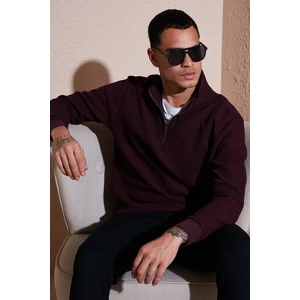 Pamuklu Regular Fit Yarım Fermuarlı Dik Yaka Sweat Erkek Sweat 5905716