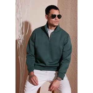 Pamuklu Regular Fit Yarım Fermuarlı Dik Yaka Sweat Erkek Sweat 59052592