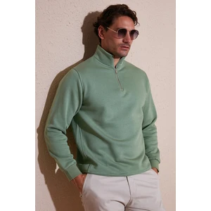 Pamuklu Regular Fit Yarım Fermuarlı Dik Yaka Sweat Erkek Sweat 59052592