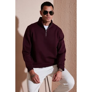 Pamuklu Regular Fit Yarım Fermuarlı Dik Yaka Sweat Erkek Sweat 59052592