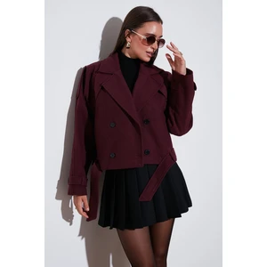 Pamuklu Regular Fit Yumuşak Dokulu Kaşe Kısa Kaban Bayan Kaban 6810286