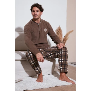 Ekose Regular Fit Bisiklet Yaka Kışlık Polar Pijama Takımı Erkek Pijama Takımı 609610013W4