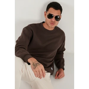 Regular Fit Bisiklet Yaka Pamuklu Içi Tüylü Yumuşak Şardonlu Sweat Erkek Sweat 5905255