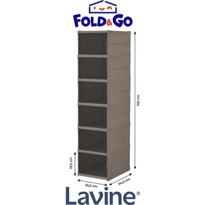 Lavine Fold&go Çok Amaçlı 6 Katlı Katlanabilir Taşınabilir Portatif Organizer Ayakkabılık "toprak"
