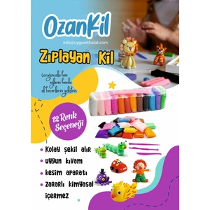 Ozankil Air Clay Zıplayan Kil Hava ile Kuruyan Modelleme Kili ( 115 gr ) 12 Adet