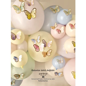 48 Adet Makaron Kelebek Süsleyici Parti Süsü Kelebek Doğum Günü Süsü Kelebek Süsleme