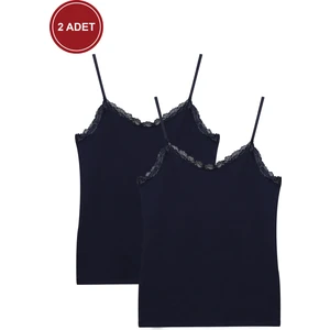 Kadın 2'li Ip Askılı Dantelli - Ayar Halkalı Atlet