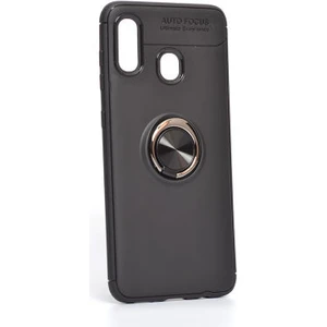 Samsung Galaxy A30 Kılıf Metal Stant Olabilen Yüzüklü Flexring Premium Silikon Kılıf