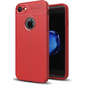 iPhone 7 Kılıf Deri Görünümlü Deriko Premium Silikon Kapak