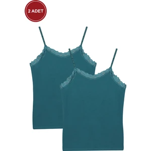 Kadın 2'li Ip Askılı Dantelli - Ayar Halkalı Atlet