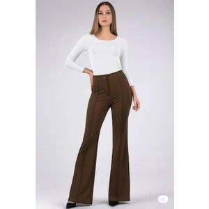 Scuba Krep Önü Çımalı Ispanyol Paça Pantolon